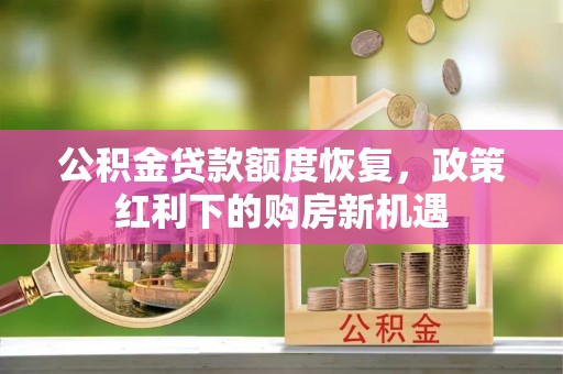 巴南公积金贷款额度恢复，政策红利下的购房新机遇