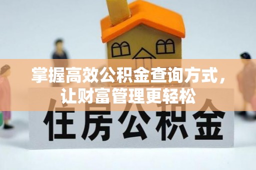 巴南掌握高效公积金查询方式，让财富管理更轻松