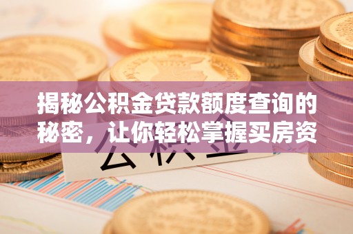 巴南揭秘公积金贷款额度查询的秘密，让你轻松掌握买房资金规划